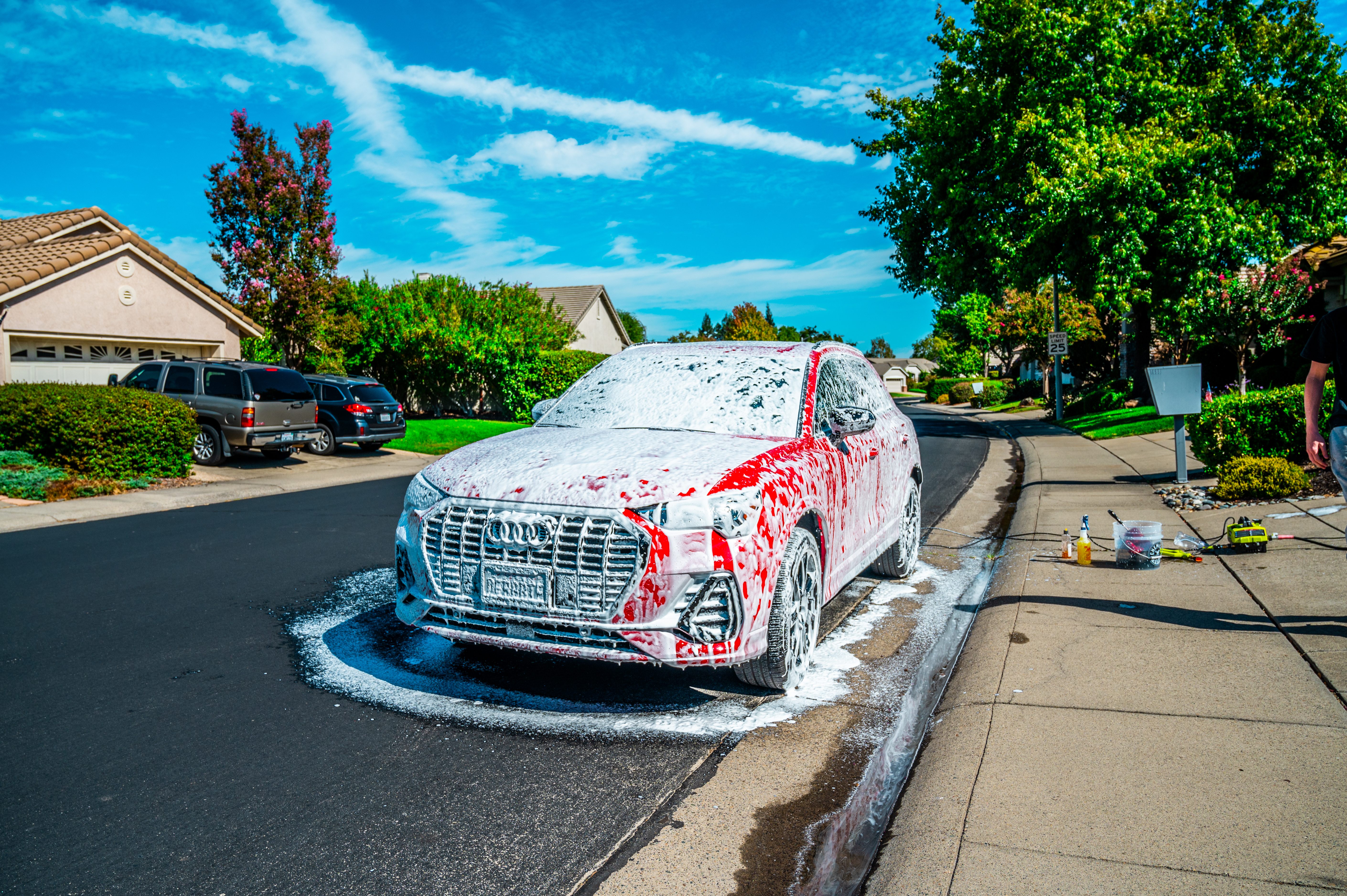Professionally detailed car exterior